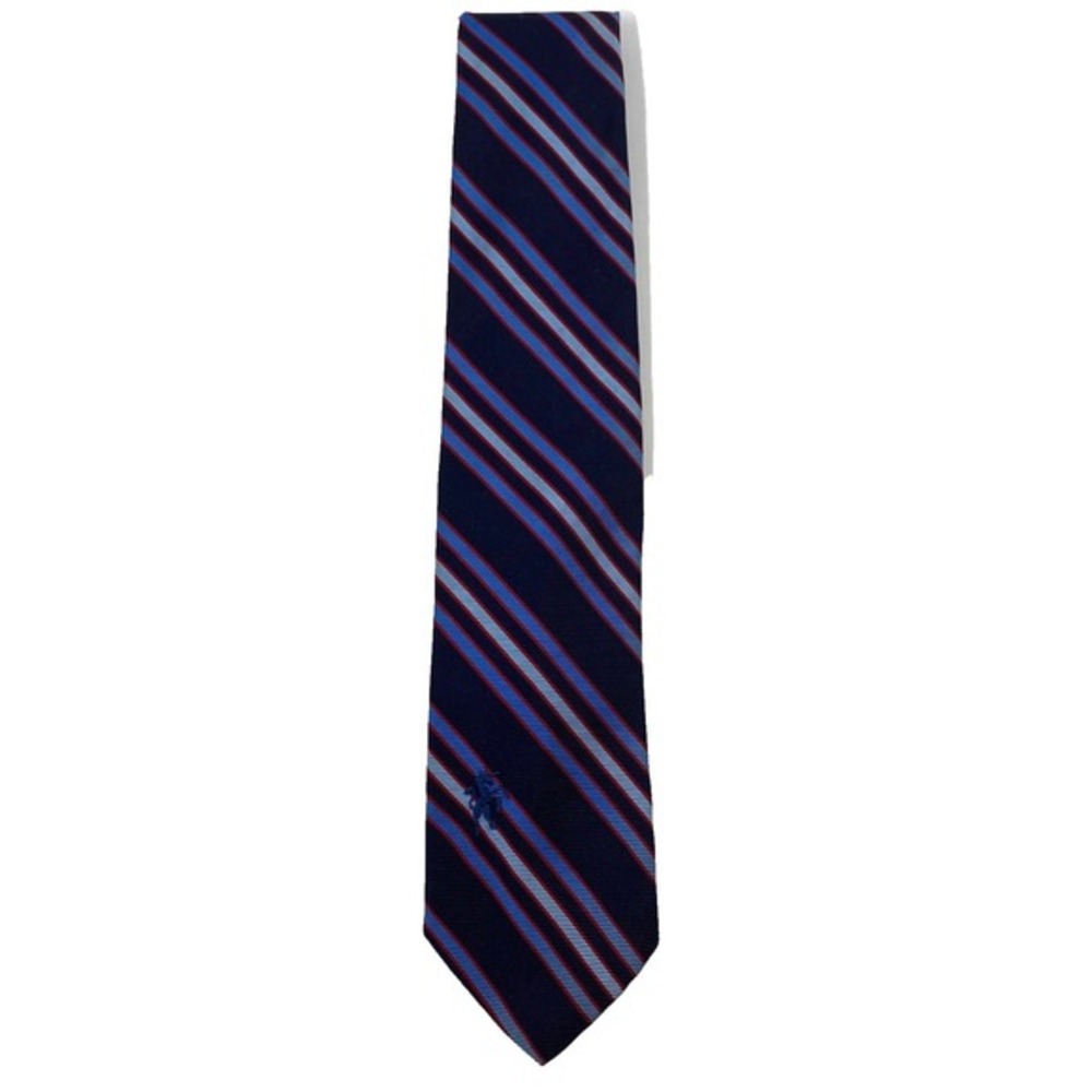 Vtg 80s Bronzini Tie Mens 100% Silk Necktie Diagonal Stripe‎ Deadstock